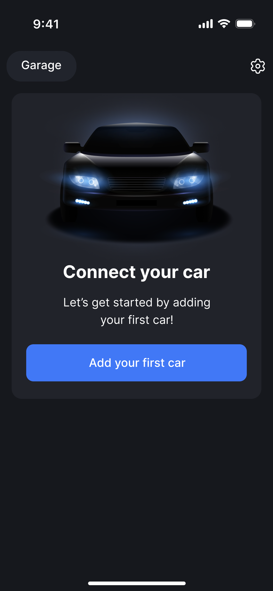 пустой экран Connect your car